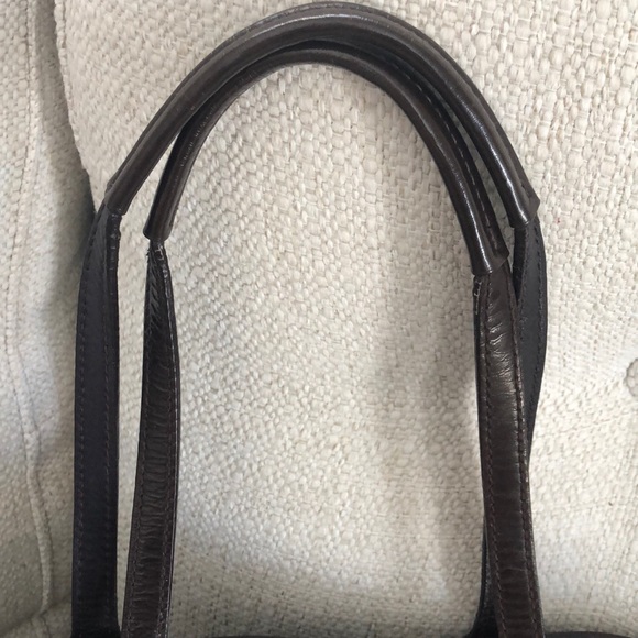 Coach Signature Striped Framed Carryall Satchel - Picture 12 of 13